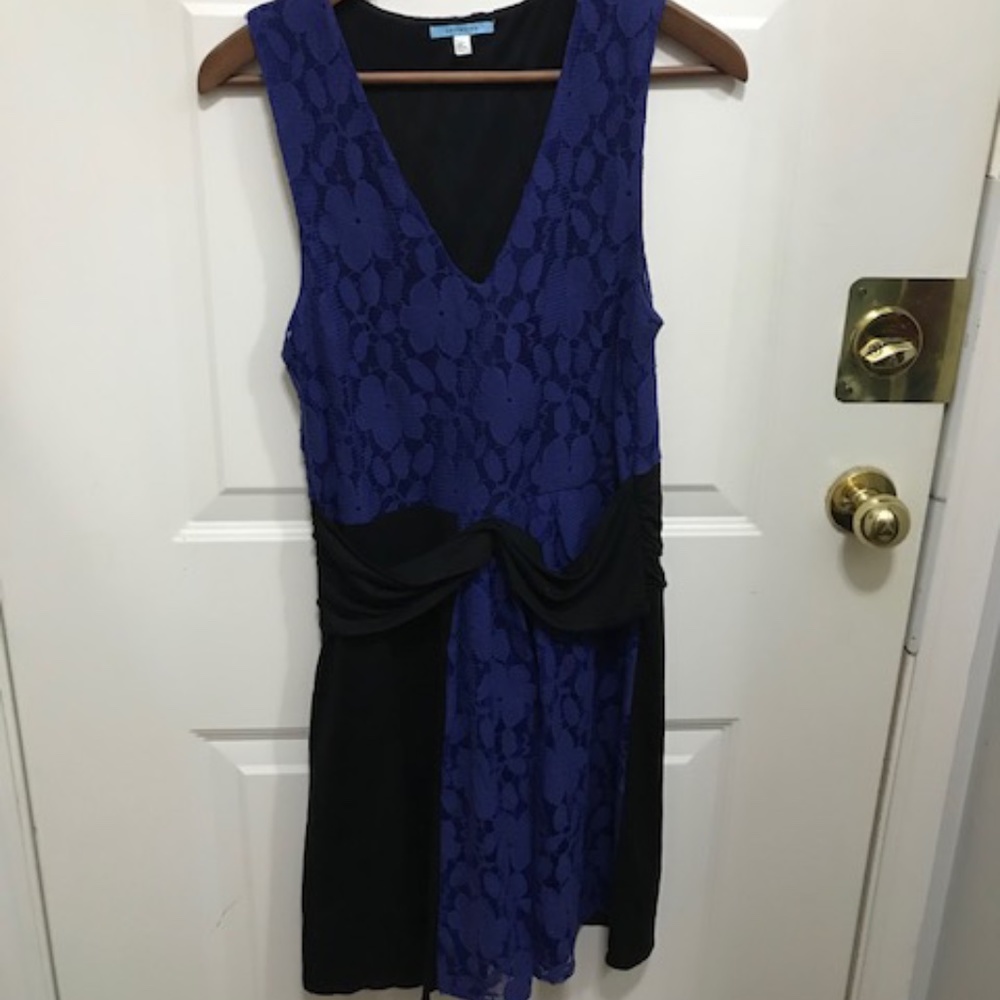 Blue and black Leifnotes (Anthropologie) dress